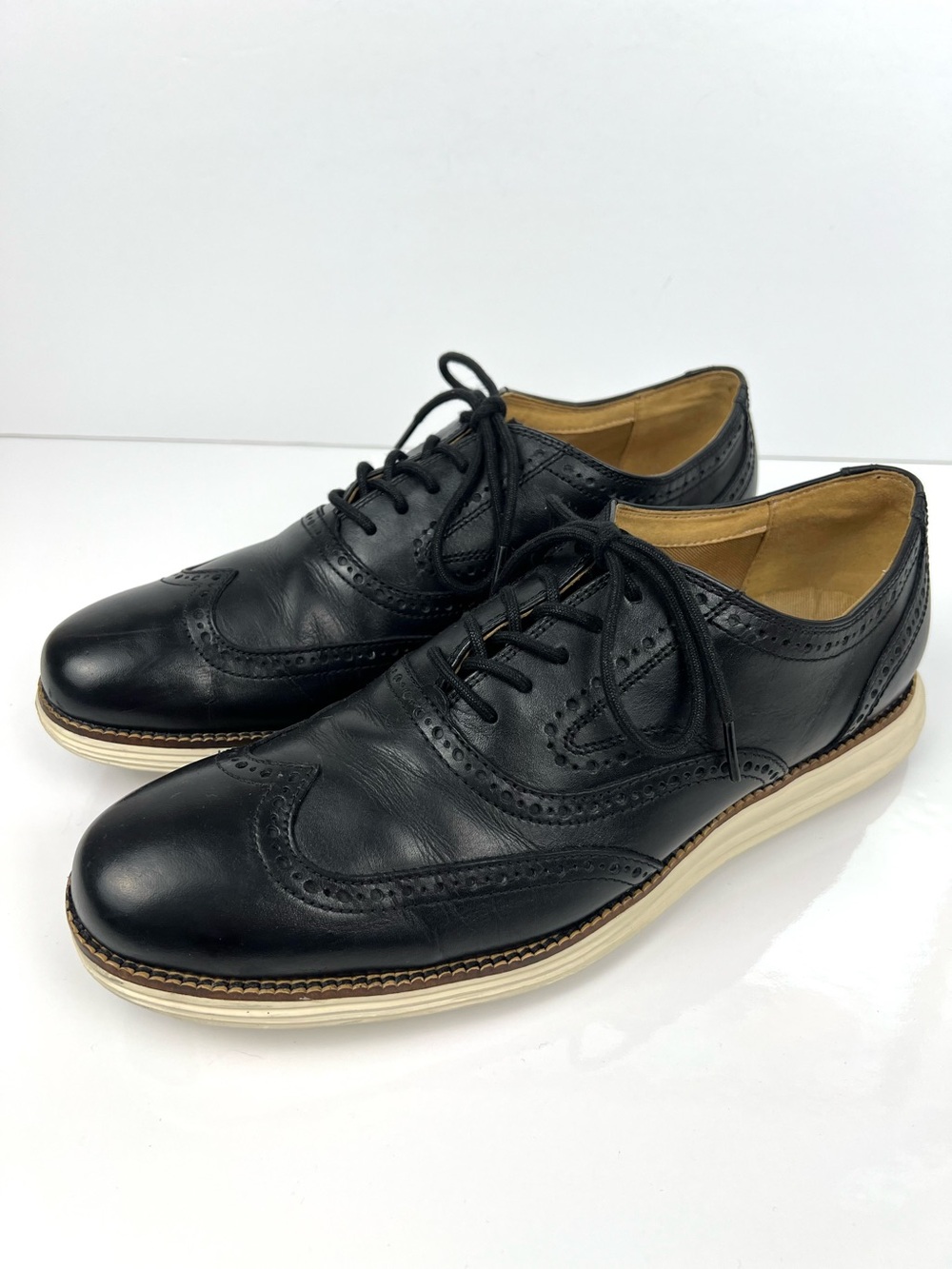 Cole Haan Zero Grand Wingtip Oxford Shoes Men’s 10.5 Black Leather Brogue Comfy